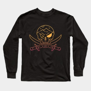 Pirate Skull in Nature Long Sleeve T-Shirt